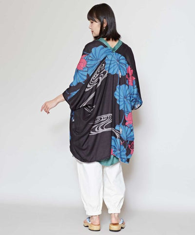 WATARI - Cotton Rose Print Kimono Boleh Balik