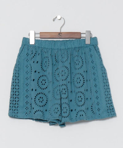 Schiffli Embroidered Shorts