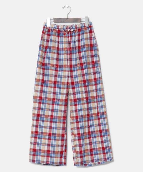 Pantalon facile à carreaux Madras