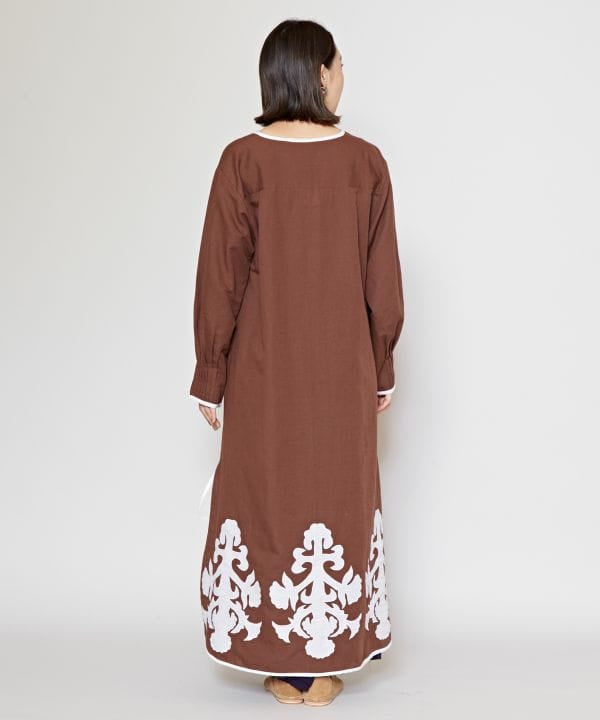 Applique Linen Blend Dress