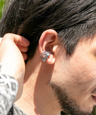 Tuareg Style Motif Ear Cuff Earrings by AMINA - Ametsuchi
