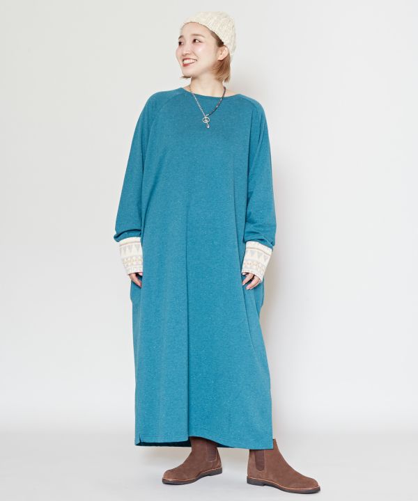 릴랙스 핏 돌먼 슬리브 드레스