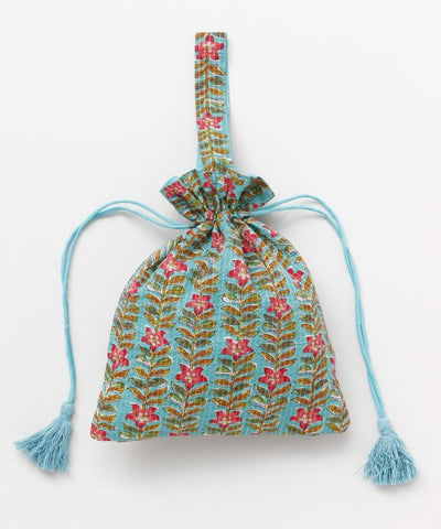 Block Print Style Drawstring Handag