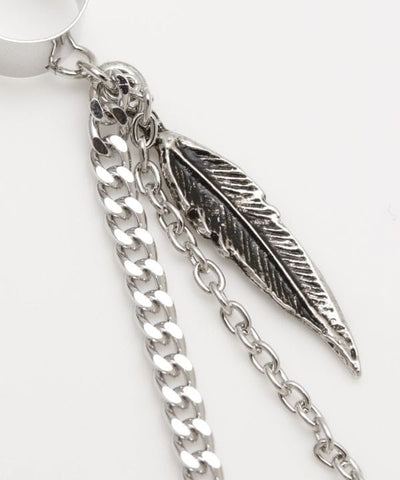 Feather Chain Ear Cuff Earrings by AMINA - Ametsuchi