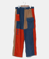 Pantalon en velours côtelé à blocs de couleurs