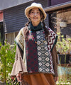 Haut à col roulé en tricot patchwork