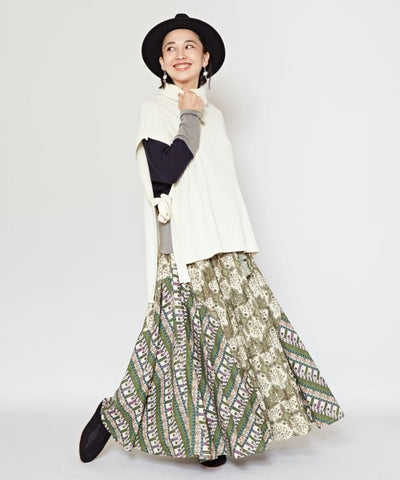 印度传统图案印花半身裙