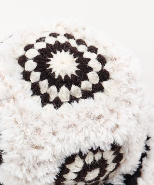 Fur Yarn Crochet Hat