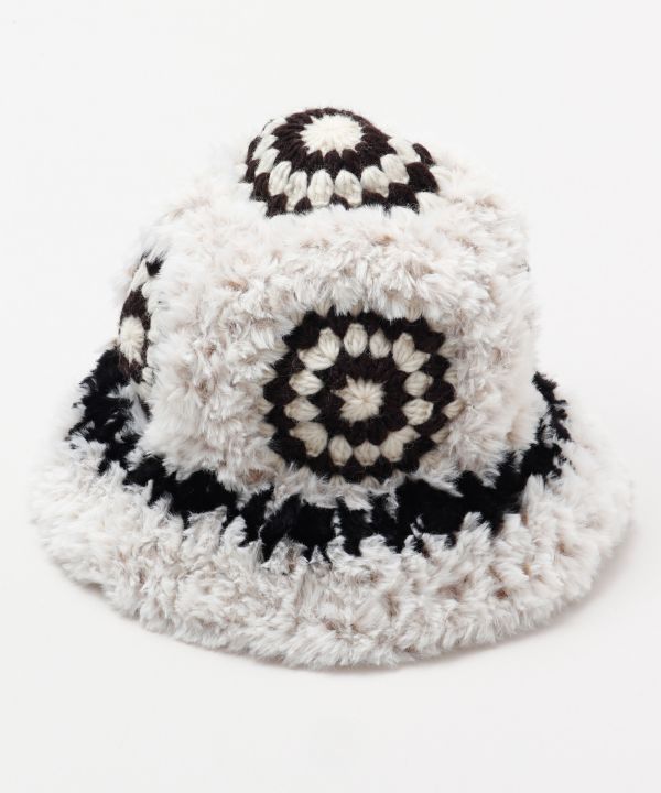 Fur Yarn Crochet Hat