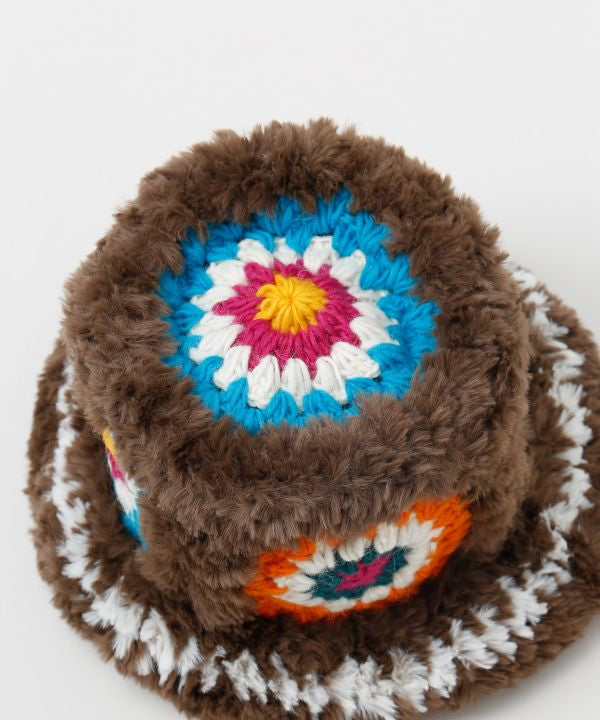 Fur Yarn Crochet Hat