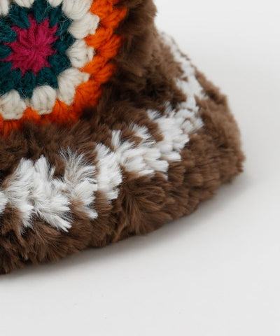 Fur Yarn Crochet Hat
