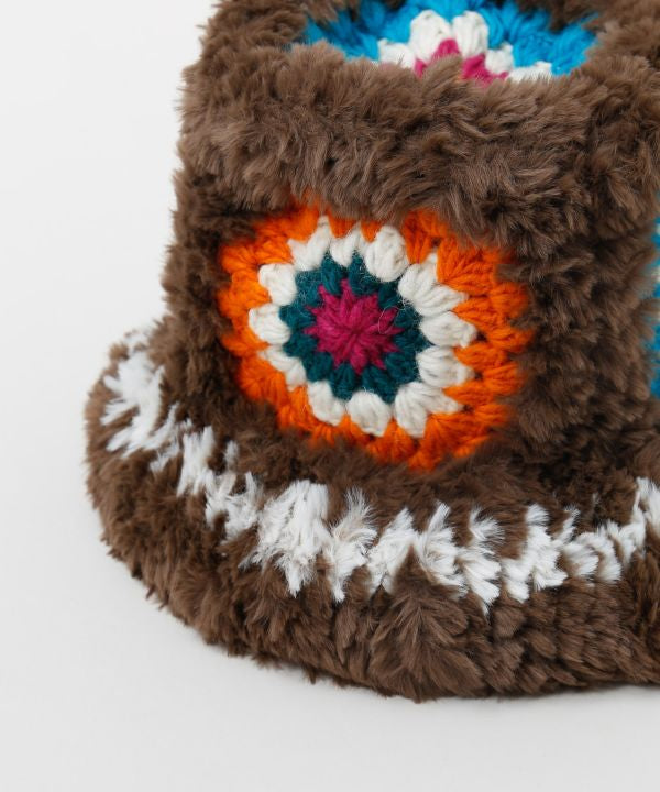 Fur Yarn Crochet Hat