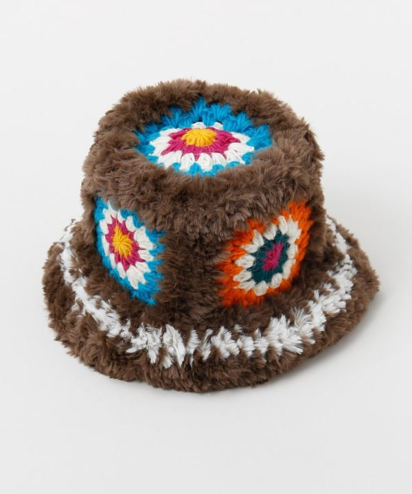 Fur Yarn Crochet Hat