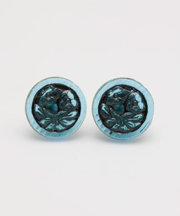 Czech Glass Button Earrings