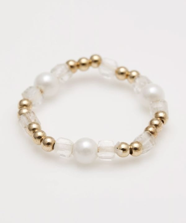 Cubic Crystal Beaded Ring