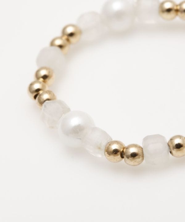 Cubic Rainbow Moonstone Beaded Ring