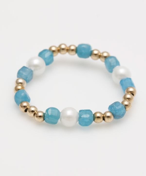 Cubic Apatite Beaded Ring