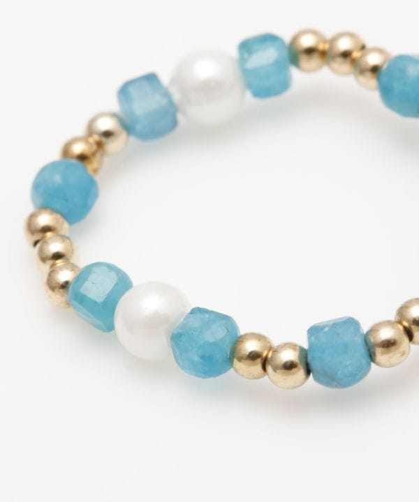 Cubic Apatite Beaded Ring