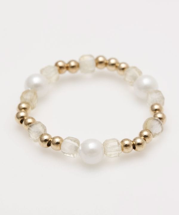 キュービックシトリンビーズリング