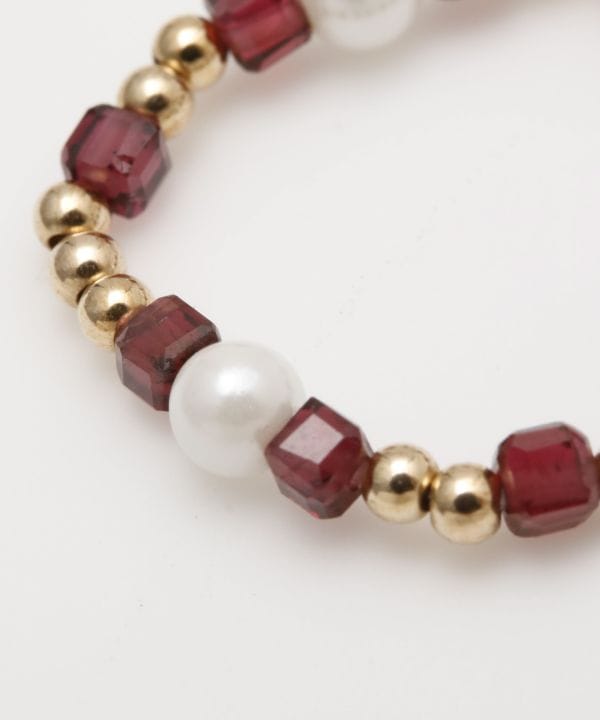 Cubic Garnet Beaded Ring