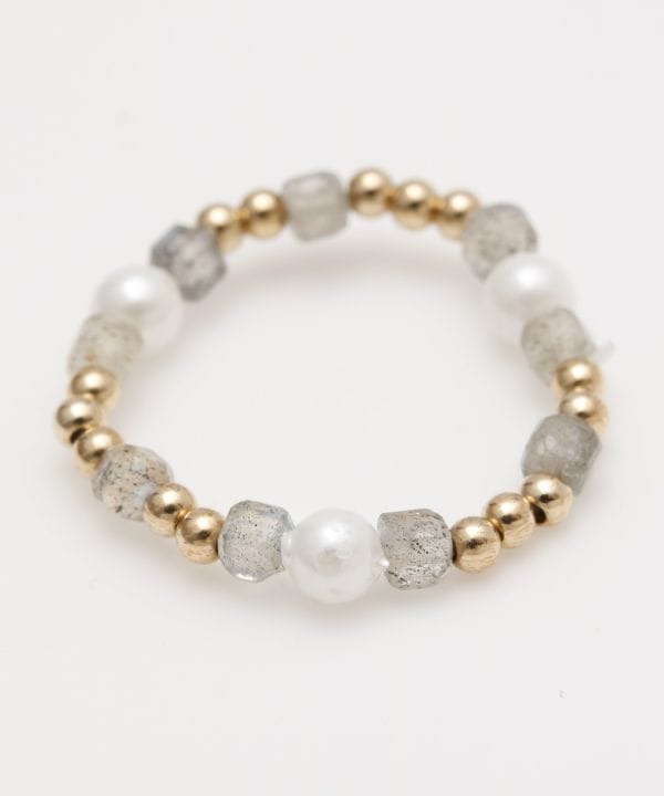 Cubic Labradorite Beaded Ring