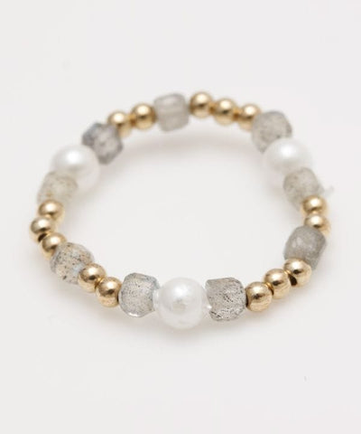 Cubic Labradorite Beaded Ring