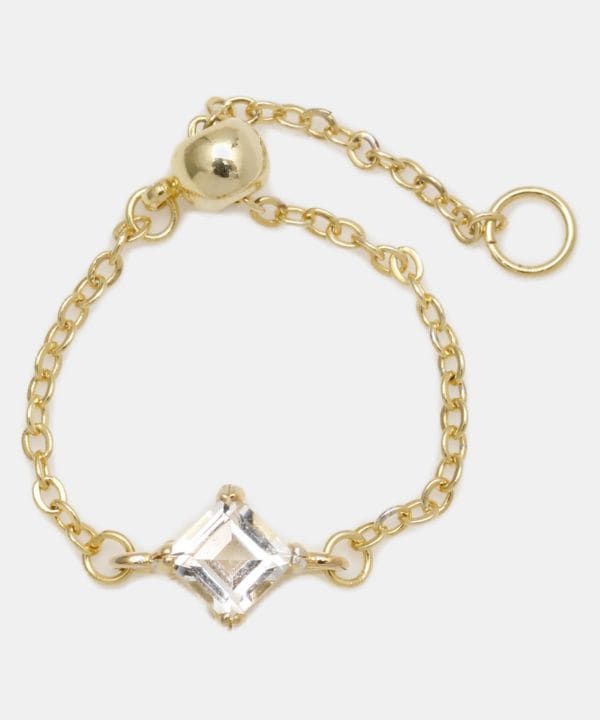 クリスタルチャームチェーンリング