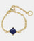 Bague chaîne à breloques lapis-lazuli