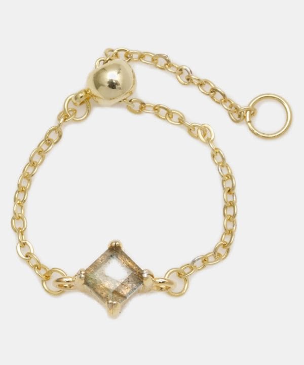 ラブラドライト チャーム チェーン リング