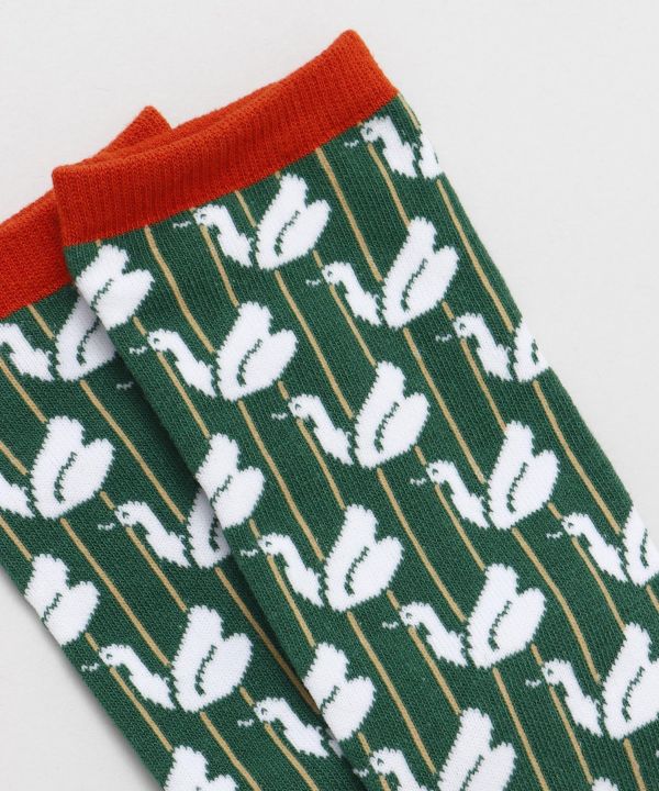 TABI Socks - Swan Retro 23-25cm Socks by Kaya - Ametsuchi