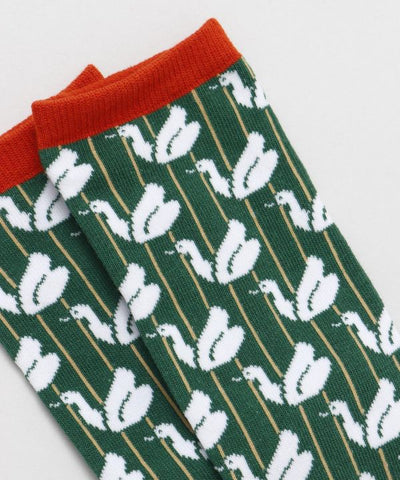 TABI Socks - Swan Retro 23-25cm Socks by Kaya - Ametsuchi