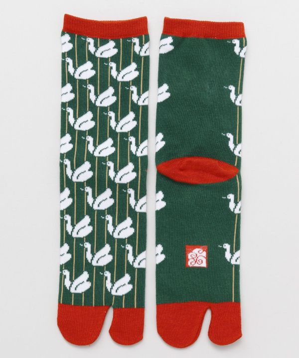 TABI Socks - Swan Retro 23-25cm Socks by Kaya - Ametsuchi