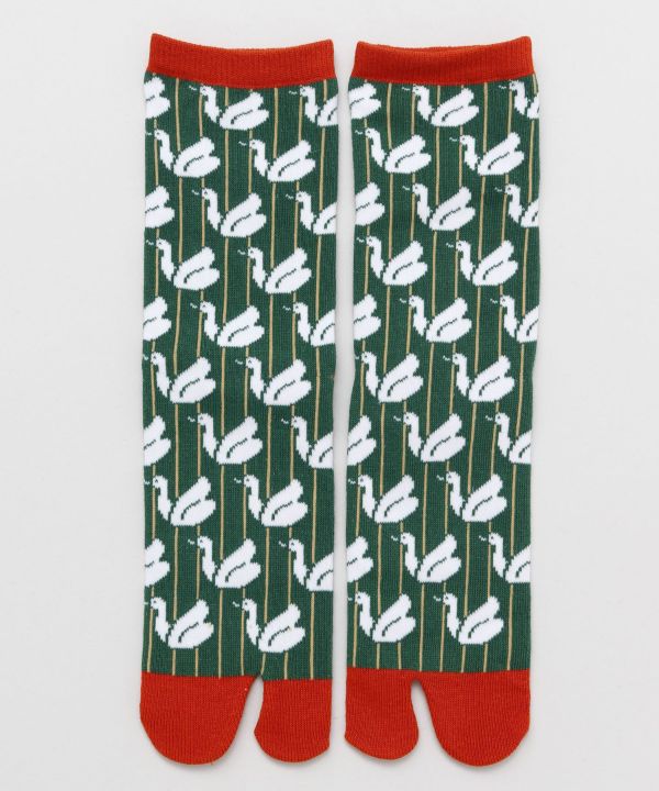 TABI Socks - Swan Retro 23-25cm Socks by Kaya - Ametsuchi