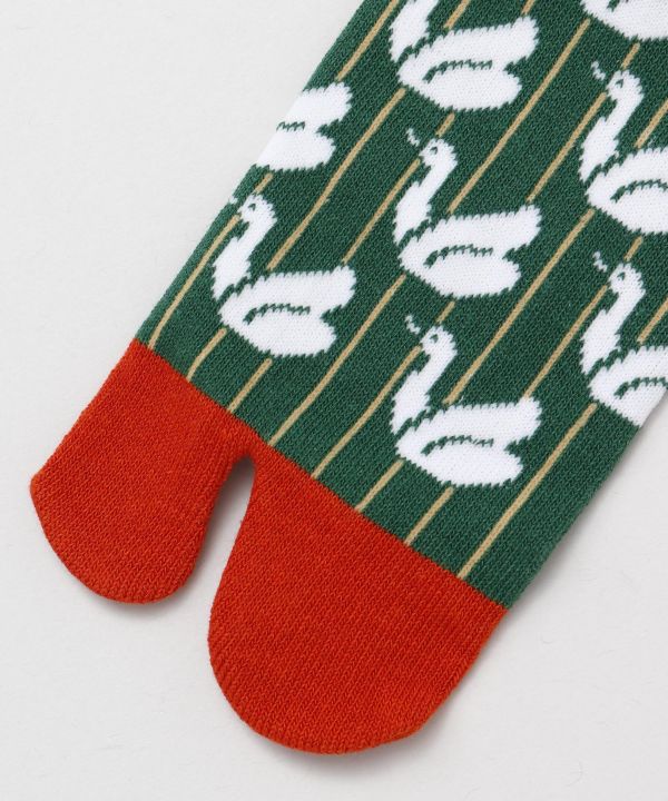 TABI Socks - Swan Retro 23-25cm Socks by Kaya - Ametsuchi
