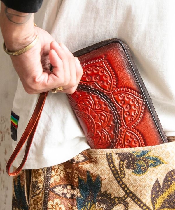 Mandala Leather Wallet Bags & Purses by AMINA - Ametsuchi