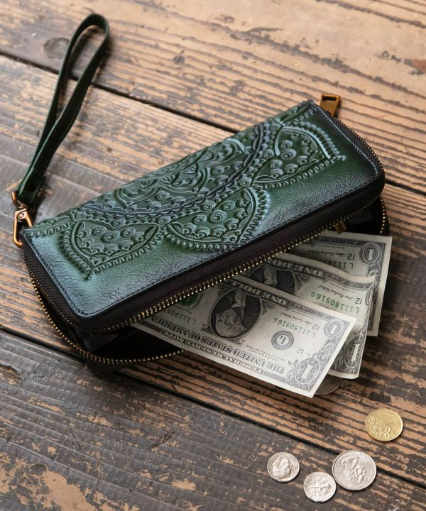 Mandala Leather Wallet Bags & Purses by AMINA - Ametsuchi