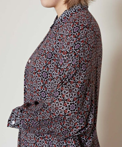 Arabic Pattern Asymmetrical Shirt