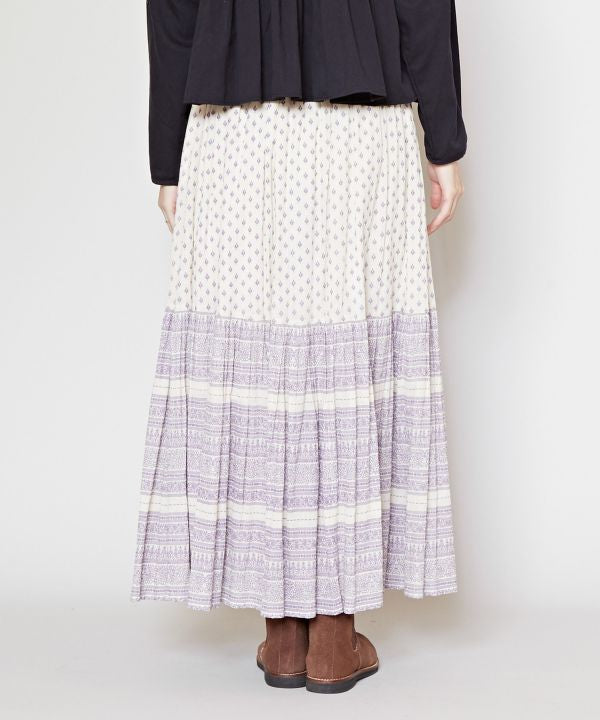 Foil Print Tiered Skirt
