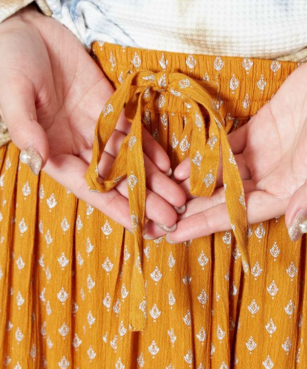 Foil Print Tiered Skirt