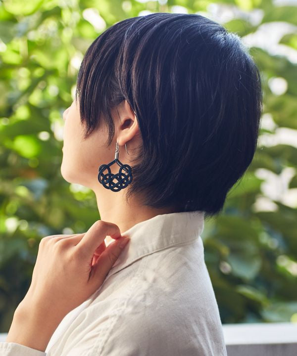 HON AIZOME - MIZUHIKI AWAJI MUSUBI Earrings