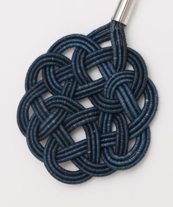 本藍染 水引梅結びピアス