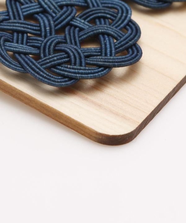 本藍染 水引梅結びピアス