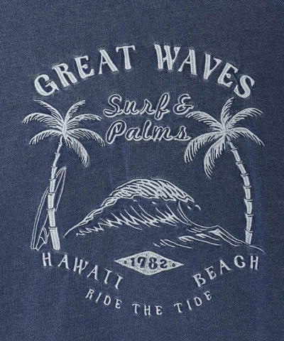 Camiseta de algodón lavado SURF＆Palms