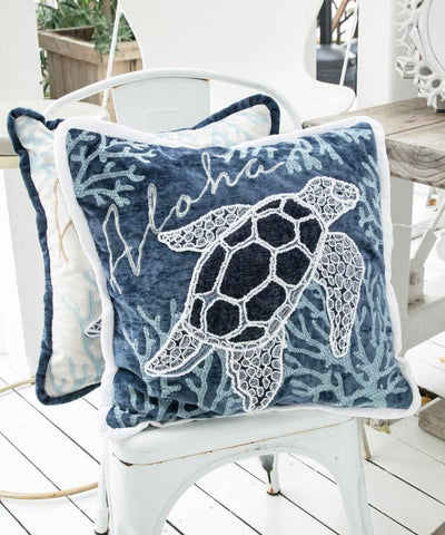 Honu Embroidery Pillow Cover