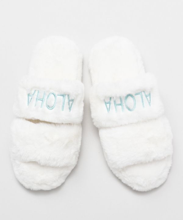 Faux Fur Aloha Slippers