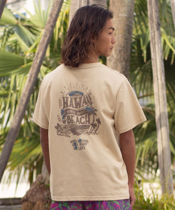 SURF＆Palms Spray Paint Print T-Shirt