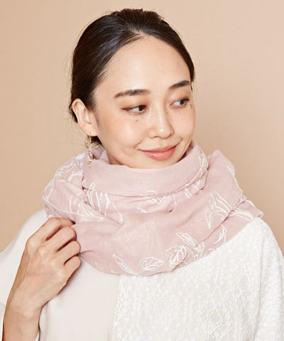 HANA EMI - 花卉刺绣围巾