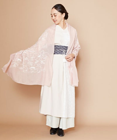 HANA EMI - 花卉刺繡圍巾