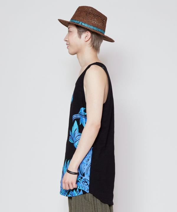 Tribal Feather Print Tank Top Tops by AMINA - Ametsuchi