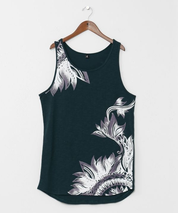 Tribal Feather Print Tank Top Tops by AMINA - Ametsuchi